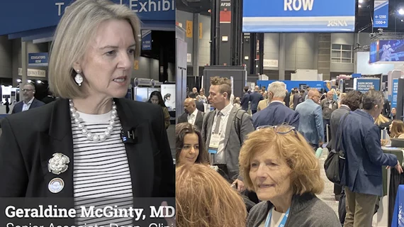 Video of Geraldine McGinty, MD, MBA, Senior Associate Dean for Clinical Affairs, Professor of Clinical Radiology and Population Health Sciences, Weill Cornell Medicine, offering tips to retain radiologists. #greatresignation #ACR #RSNA #radiology
