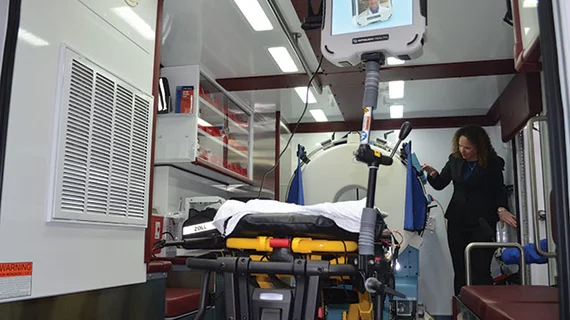 An ambulance-based mobile stroke unit created by the University of Texas Health Science Center at Houston (UTHealth) Medical School and Memorial Hermann-Texas Medical Center (TMC). The vehicle has a small head CT scanner to enable imm edit imaging to confirm if a patient had a stroke and what type before they arrive at the hospital to enable faster door to repercussion times, or faster door to tPA administration times. The unit also has a telemedicine system so a neurologist can evaluate patients remotely.