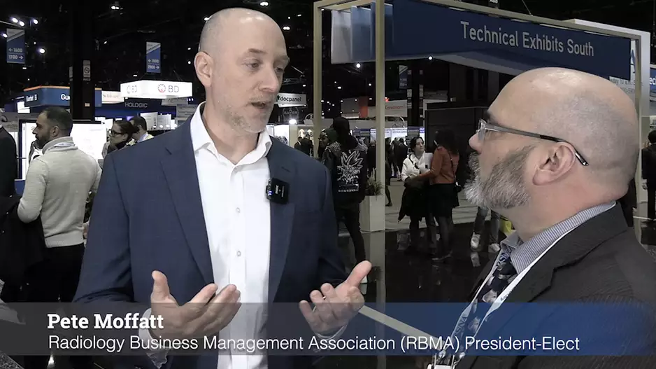 Peter Moffatt, RBMA president-elect, discusses biggest issues facing radiology practices at RSNA 2023. #RBMA #RSNA #Radiology #CMScuts
